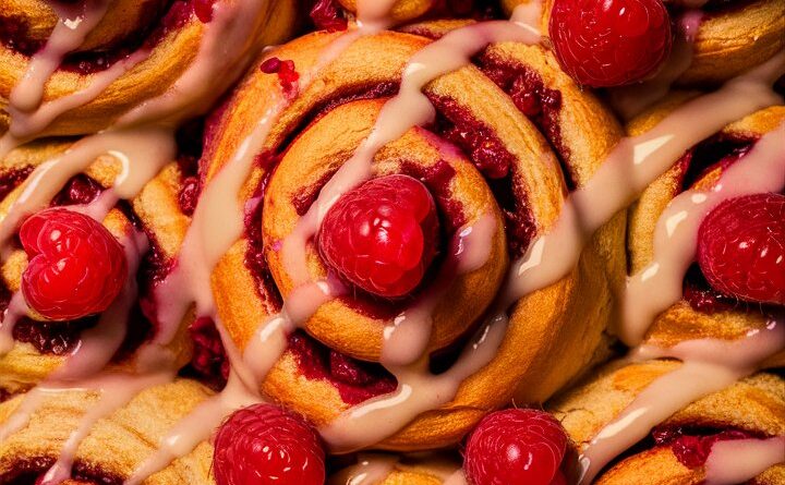 Raspberry Cinnamon Rolls with Lemon Glaze Recipe