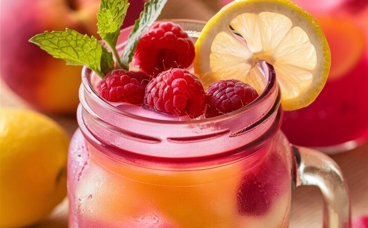 Refreshing Homemade Raspberry Peach Lemonade Recipe