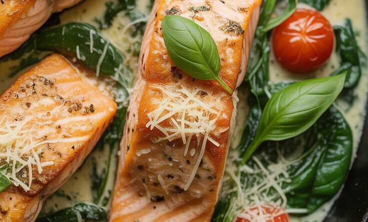 Creamy Garlic Butter Tuscan Salmon Recipe