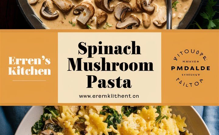 Creamy Parmesan Spinach Mushroom Pasta Recipe